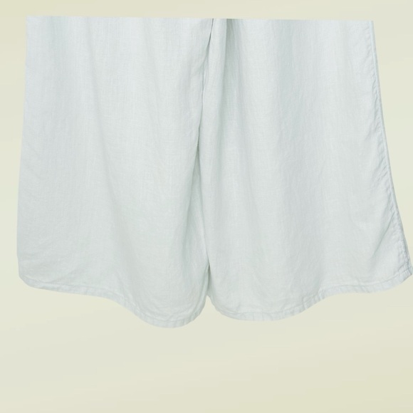 90s Coastal 100% Linen Wide Leg Breezy Beach Pants M Gray/Green Sigrid Olsen - Picture 8 of 11